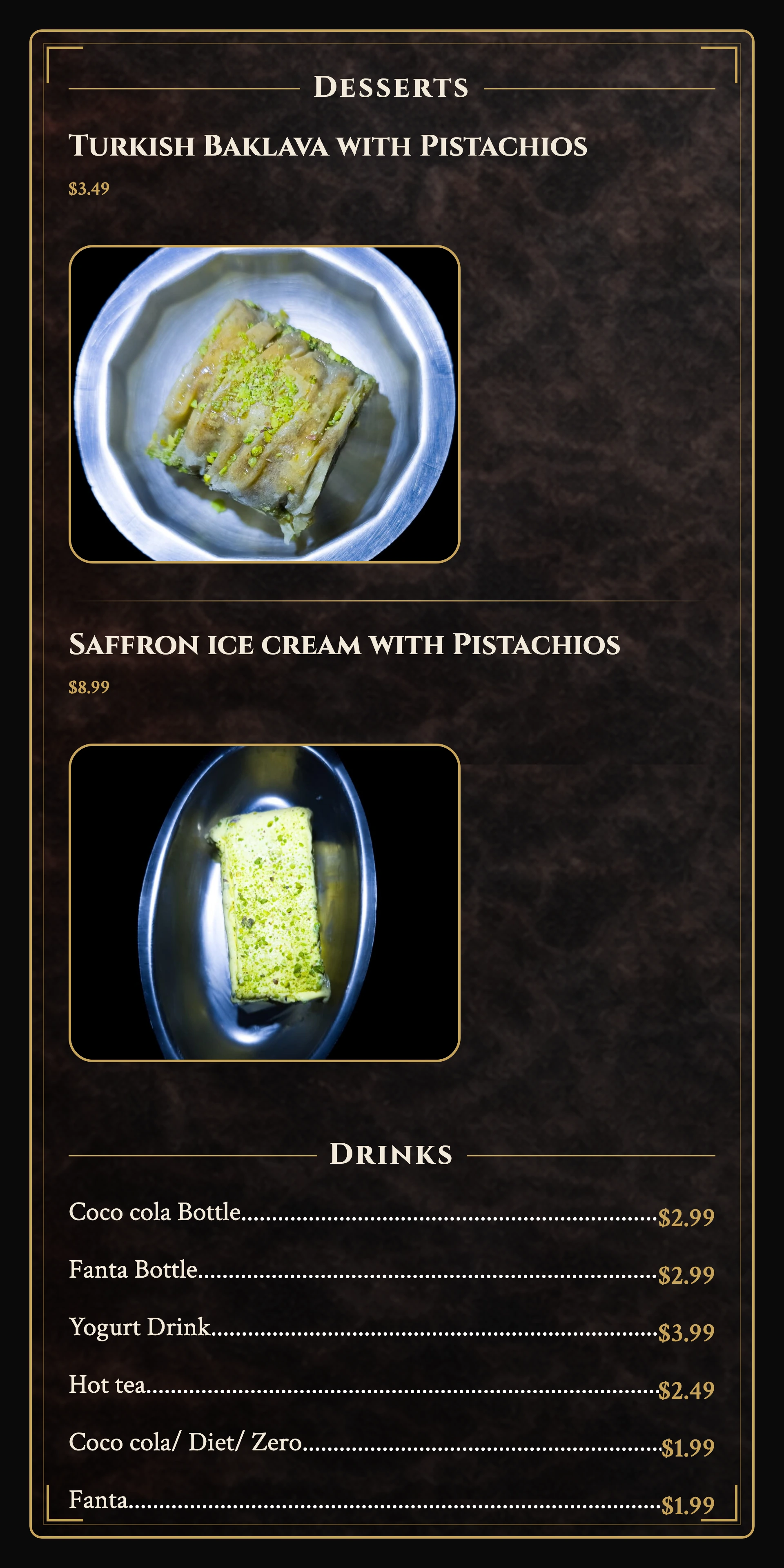 Ehsani's Hot Kabob menu page 8